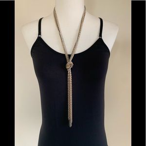 Multi color metallic knot necklace